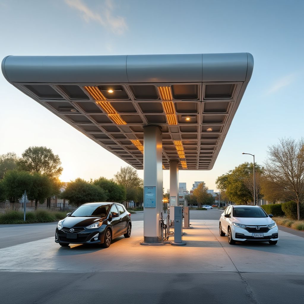 Estación con cargadores para vehículos eléctricos