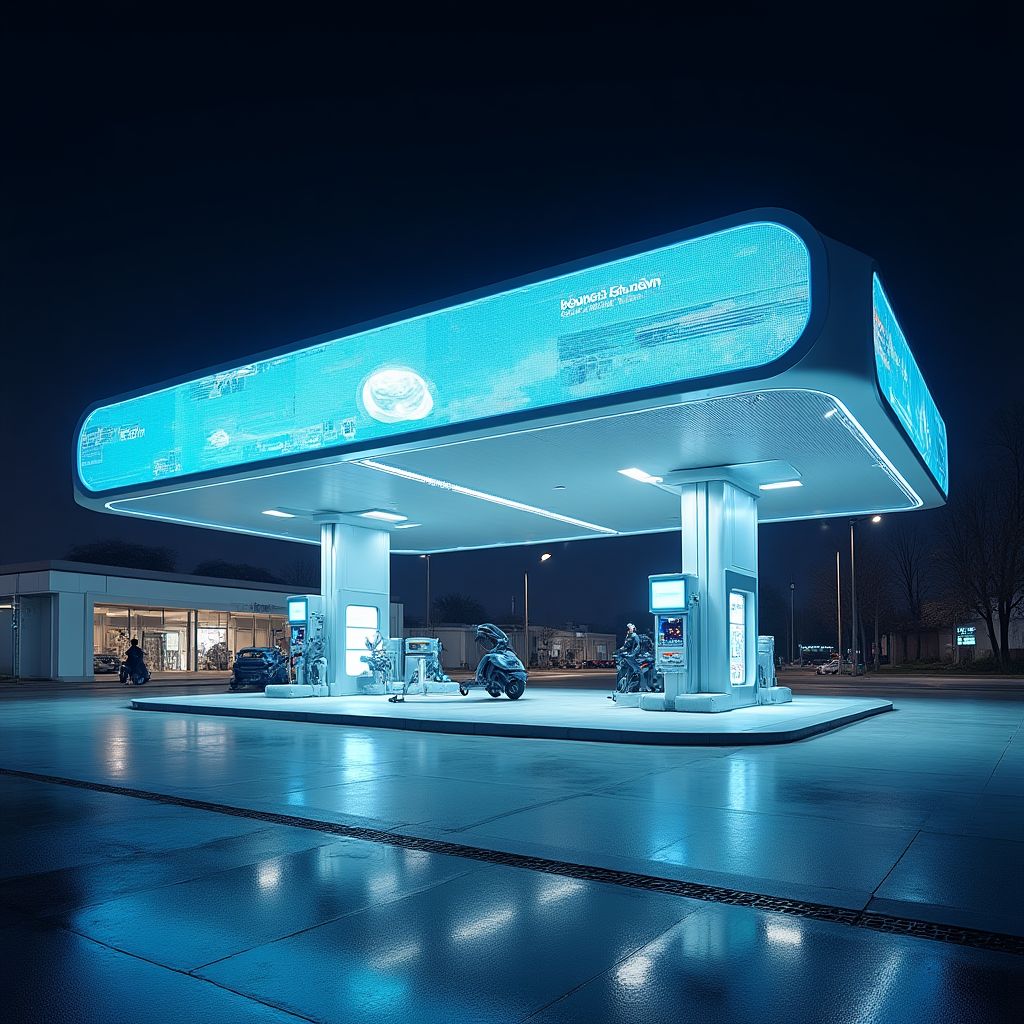 Estación de servicio con tecnología digital avanzada